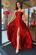 Women's Clothing Sexy Evening Dress With High Slit & Gold Foil Detail – Backless Sleeveless A-Line Gown For Party, Night Out (Red/Green/Gold/Purple)_ecoleips.com