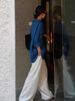 Premium Tencel Linen Sunscreen Long Sleeve Shirt Slack Versatile Cardigan Jacket Thin Loose Blue Shirt_ecoleips.com
