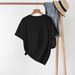 Women's Casual Round Neck Short Sleeve T-Shirt Multi-Color American Style Simple Fashionable Sports Top Solid Printed Loose Fit_ecoleips.com