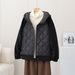girl Quilted Korean And Japanese Simple Trendy Brand Hooded Spring Autumn Winter New Style Raglan Sleeve Patchwork Jacket_ecoleips.com