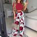 Women's Plus Size Fashion Casual Suit Set With Printed T-Shirt And Wide Leg Pants Trendy Clothing_ecoleips.com
