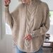 Women's Batwing Sleeve Knitted Sweater - Soft Cotton Blend High Neck Pullover, Loose Fit Casual Elegant Tops For Fall Winter (Multiple Colors & Sizes)_ecoleips.com