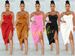 Women's Low Cut Irregular Dress Sexy Exposed Backpack Hip Slit Suspender Dress Fashionable Casual Gown_ecoleips.com