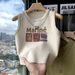 Women's Knitted Vest 2024 New Summer Style, Sleeveless Base Layer Under A Blazer, Unique Tank Top For Outerwear_ecoleips.com