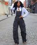 Women's Clothing Loose Denim Suspenders Fashion Multi Pocket Jumpsuit_ecoleips.com