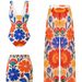 New 2026 Women's Swimsuit European American Style Printed Bohemian Resort Long Pants Short Skirt Fashion Swimwear Set_ecoleips.com