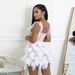 Women's Clothing New Style Beaded Feather V Neck Waist Short Dress Luxury High End Party Dress_ecoleips.com