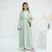 Handcrafted Dubai-Inspired Beaded Open Front Cardigan – Elegant Long Sleeve Blouse For Women (Green, M/L/XL, 3D Floral Design)_ecoleips.com