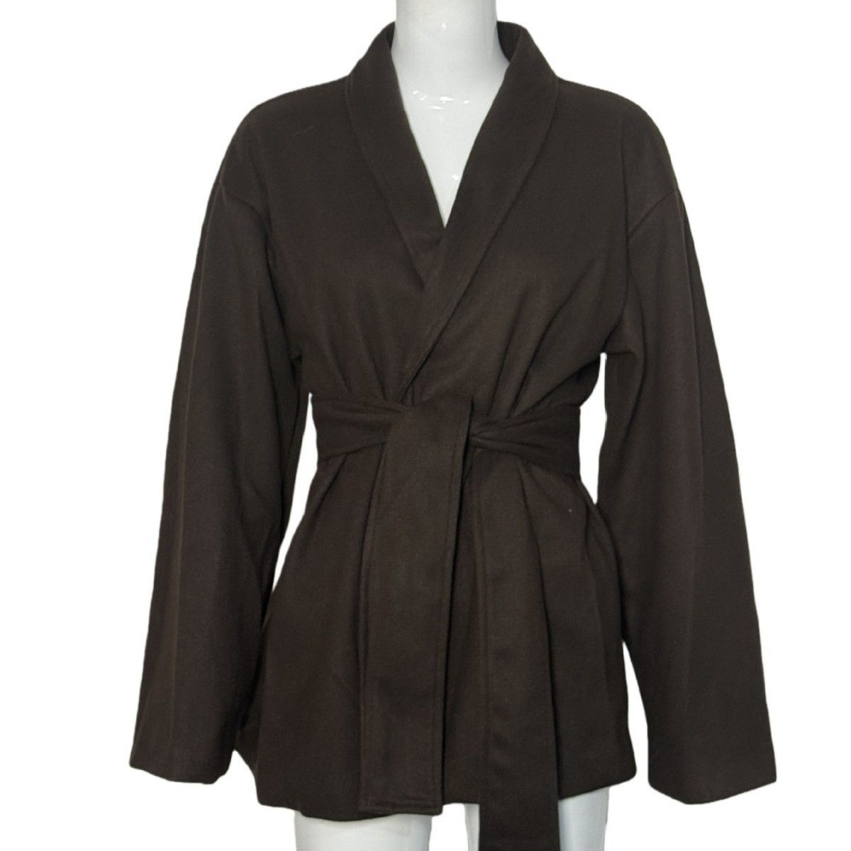 Women's Belted High Waist Short Wool Blend Coat – Casual Fall Winter Jacket 2026_ecoleips.com
