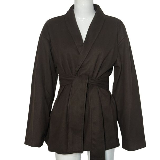 Women's Belted High Waist Short Wool Blend Coat – Casual Fall Winter Jacket 2026_ecoleips.com
