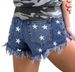 SC Women's High-Waisted Tassel Star Print Shorts European American Style Denim Clothing for Ladies_ecoleips.com