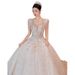 French Style Petite Princess Wedding Dress 2025 New Summer Short Sleeved Main Dress with Train High Quality_ecoleips.com