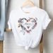 European And American Cross-border Foreign Trade Women's Floral Butterfly Round-neck Printed Short-sleeve T-shirt Top_ecoleips.com