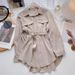 Women's Clothing Long Sleeved Shirt For Women, Slim And Elegant, Mid Length, New Style For Winter, Niche Design, Lace Up Top_ecoleips.com