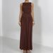 Women's Clothing Spring Dress Fashion Temperament Elegant Solid Color Slim Pleated Pleated Dress_ecoleips.com