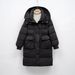 Women's Mid-length Korean-style Loose White Duck Down Fashionable Winter Jacket With Waist And Hood For Warmth_ecoleips.com