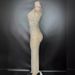 Women's Clothing Cheongsam Style Waist Slim Fit Temperament Sleeveless Super Shiny Full Diamond Dress_ecoleips.com