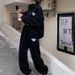 Women's Trendy Sports Suit Street Style Two Piece Set New Autumn Winter Thick Sweatshirt Loose Fitting_ecoleips.com