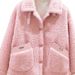 Women's Clothing Polo Collar Fleece Jacket For Women New Autumn And Winter Korean Style Short Granular Fleece Small Size Coat_ecoleips.com