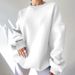 Women's Clothing All Match Solid Color Sweatshirt Commuting Printed Autumn Tops Casual Fashion Loose Sweatshirt_ecoleips.com