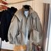 Oversized Utility Jacket – Drawstring Waist, Hooded Cropped Trench Coat (S-3xl, Khaki/Black) Detail-Driven_ecoleips.com