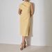 Women's Clothing Summer New Solid Color One Shoulder Sleeveless Slim Slit Dress_ecoleips.com