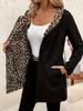 K Women's Double-sided Leopard Print Hooded Zipper Jacket Casual Long Jacket With Waistband And Long Sleeves_ecoleips.com