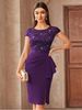 Women's Clothing Elegant Sequined Lace Bodycon Skirt Dress With Slit Slim Fit Style Women's Evening Dress For Formal & Casual For Women_ecoleips.com