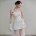 Satin Travel Photography Light Wedding Strapless Bride Short For Marriage Registration Engagement Fairy-like White Dress_ecoleips.com