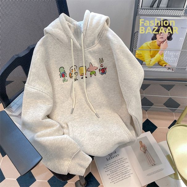 Men's American Style Printed Design Hoodie Fleece Lined Thickened Hooded Fashionable Autumn Winter 2025 Jacket_ecoleips.com