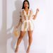Summer Hot Sale European And American Women's Fashion Sexy Ladies Hollow Out See-through Turn-down_ecoleips.com
