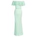 Plus Size Off-Shoulder Mesh Office Dress With High Slit – Elegant & Flirty Workwear For Women_ecoleips.com