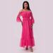 Women's Clothing One Shoulder Mesh Long Sleeve Wedding Dress Big Swing Dress New Style_ecoleips.com