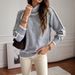 Women's Knit Sweater Long Sleeve High Neck Pullover Solid Color Loose Casual Fall Winter Tops_ecoleips.com