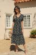 2022 European And American Women's Fashion Summer New Sexy V-neck Bohemian Beach Printed Commuting Chiffon Dress_ecoleips.com