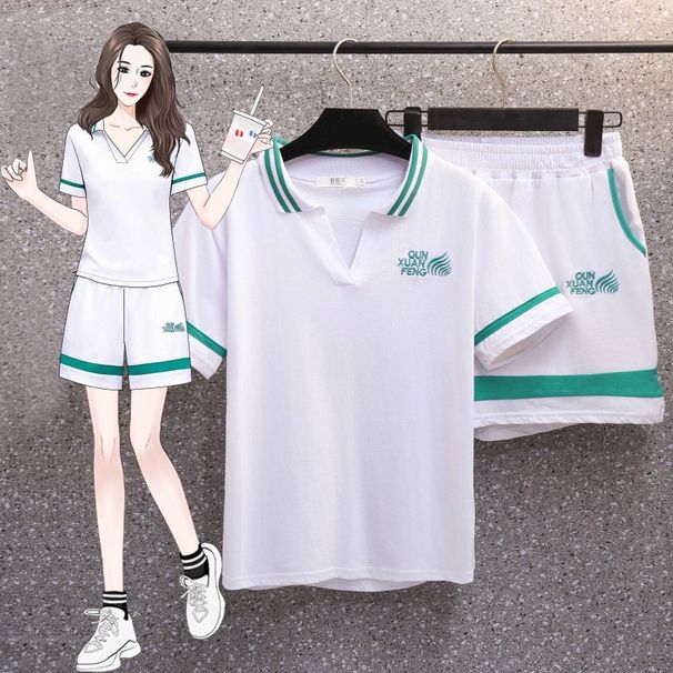 Women's Clothing Pure Cotton Casual Running Sports Fashion Suit Women Summer Loose Slim Short Sleeved Shorts Two Piece Suit_ecoleips.com