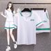 Women's Clothing Pure Cotton Casual Running Sports Fashion Suit Women Summer Loose Slim Short Sleeved Shorts Two Piece Suit_ecoleips.com