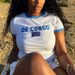 2026 Summer Women's T-Shirt With National Letter Embroidery, Short-Sleeve World Cup, Cropped Top Y2K Cross-Border_ecoleips.com