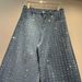 Women's Clothing Same Style Full Of Diamonds Galaxy Denim Wide Leg Straight Leg Slimming And Fashionable Raw Edge Trousers_ecoleips.com