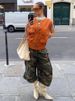 K European And American Style Women's Street Fashion Trendsetters Fashion Casual Camouflage Workwear Style Pocket Loose Wide Leg Pants_ecoleips.com