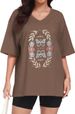 ADOREJOY Oversized Tshirts For Women V Neck Summer Graphic Tees Casual Short Sleeve Loose Tops 2026_ecoleips.com