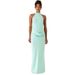 Elegant Satin Slip Dress With Halter Neck Tie-Front Detail - Solid Color Bodycon Midi Dress For Women_ecoleips.com