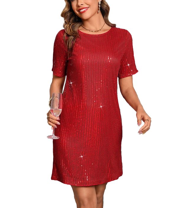 Women's Clothing Spring/Summer New Women's Clothing Fashion Short Sleeved Sequined Elegant Dress/Formal Dress_ecoleips.com