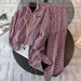 Retro-Chic Women's Casual Tracksuit Set Oversized Blazer & Wide-Leg Pants With Houndstooth Print – Comfortable Cotton Blend For Streetwear & Workwear_ecoleips.com