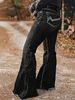 Women's Retro Style mid Rise Stretch Flared Jeans Embroidered Slimming Tight Fit Casual Denim Pants for Spring/Autumn & Summer_ecoleips.com