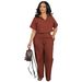 Aria Basics Aria Basics AL269 Cross-Border European And American Women's Clothing Set Shirt Short Sleeve Two-Piece Linen Casual OL Office Summer_ecoleips.com