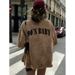 Women's European Size Vintage 90s Pure Cotton Summer Casual Top with Letter Print round Neck_ecoleips.com