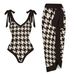 Women's Clothing New Two Piece One Piece Gauze Skirt Swimsuit Multi Color Printing Conservative Sun Protection Swimsuit_ecoleips.com