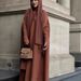 Verve Muslim Solid Color Robe Headscarf Coat Dubai Fashion Loose Casual Wrinkled Slimming Large Cape_ecoleips.com