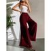 Women's Clothing Casual Chiffon Wide Leg Pants Loose Long Trousers For Women_ecoleips.com